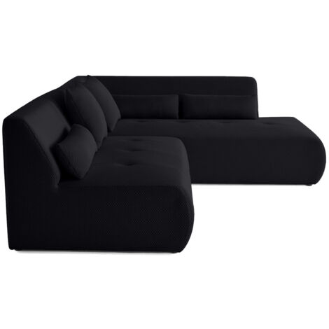 Lisa Design – Canapé d'angle modulable 5 places – Tissu mailles 3D noir ...