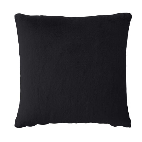 Oscar - coussin - en fausse fourrure - 60x60 cm - noir (1/4)
