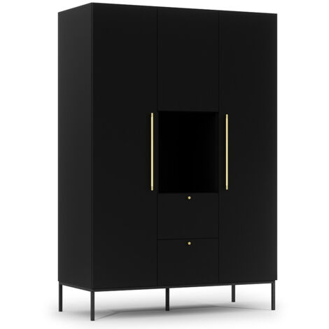 Felicia - armoire - noir - 135x200 cm (1/4)