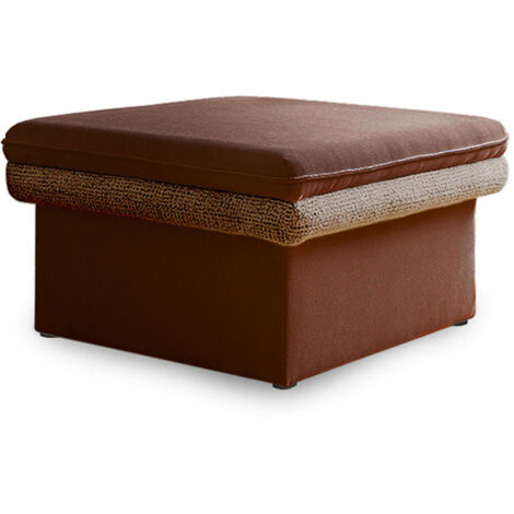 Wilson - pouf avec rangement en tissu et tissu texturé - terracotta (1/5)