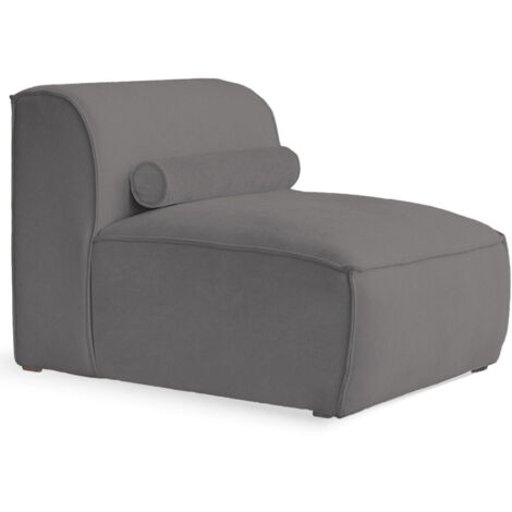 Felix - module d'assise sans accoudoirs en tissu texturé - gris foncé (1/5)