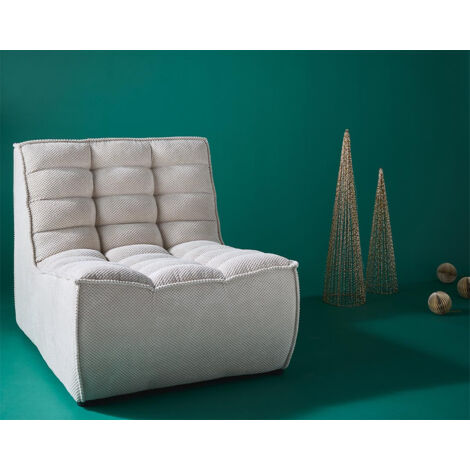 Ellie - fauteuil sans accoudoir en velours texturé - beige (1/5)