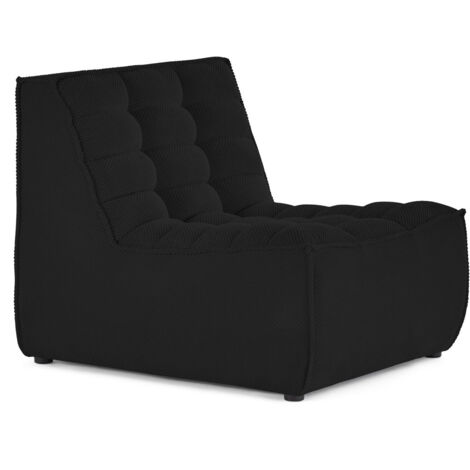Ellie - fauteuil sans accoudoir en velours texturé - noir (1/5)