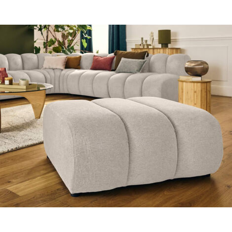 Lisa Design – Pouf en tissu texturé beige – Dimensions 42x94x88 cm – Charge max 120 kg – Conçu pour un confort optimal en intérieur (1/5)
