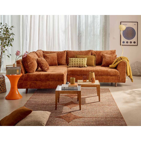 Lisa Design – Canapé d'angle gauche 4 places en velours texturé – Dimensions 231x161 cm – Style contemporain – Confort optimal avec coussins décoratifs (1/5)