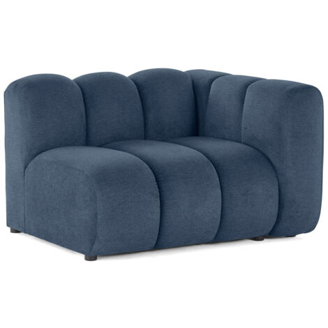 Debbie - module d'assise droit en tissu texturé - bleu (1/5)