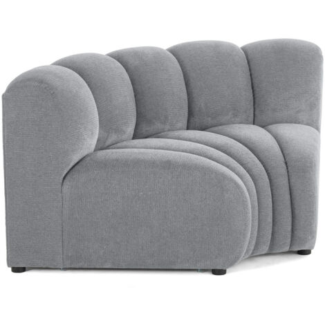 Lisa Design – Module d'angle réversible 1 place en tissu texturé gris – Canapé contemporain – Dimensions 153x85cm – Charge max 120kg – Montage rapide (1/5)