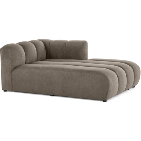 Debbie - module d'assise méridienne droit en tissu texturé - taupe (1/5)