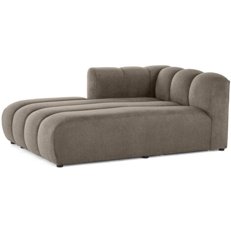 Debbie - module d'assise méridienne gauche en tissu texturé - taupe (1/5)