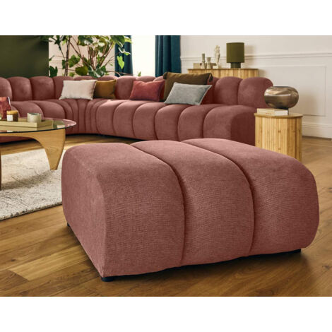 Debbie - pouf en tissu texturé - rose (1/5)