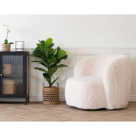 Maeto - fauteuil - en fausse fourrure - ecru (1/5)