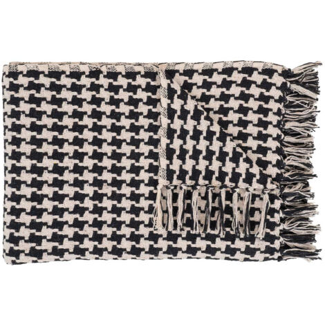 Eden - plaid - 130x180 cm - en coton recyclé - noir / blanc (1/5)