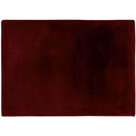 Joy - tapis rectangulaire - fausse fourrure - rouge - rouge (1/5)