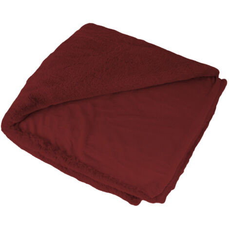 Joy - plaid - 150x200cm - en fausse fourrure - rouge (1/3)