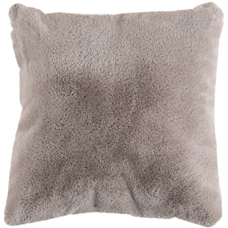 Joy - coussin - en fausse fourrure - 48x48 cm - taupe (1/4)