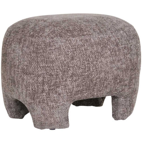 Olbia - pouf - en tissu texturé - taupe (1/5)