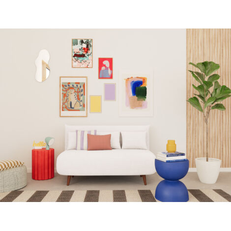 Bestmobilier – Canapé convertible clic-clac 2 places en velours côtelé – Couchage occasionnel 140x193 cm – Design contemporain avec coussins déhoussables (1/5)
