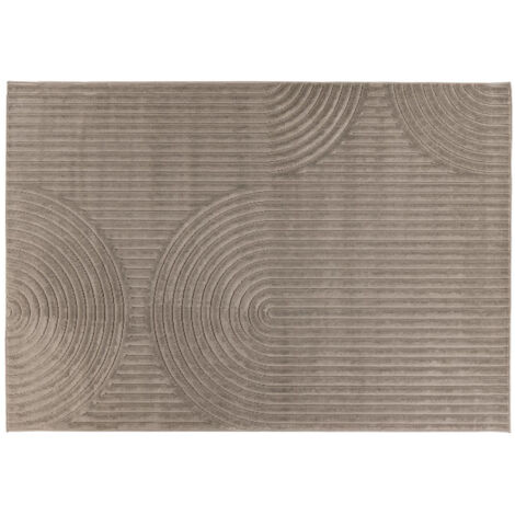Rio - tapis rectangulaire motif abstrait - intérieur et extérieur - taupe (1/5)