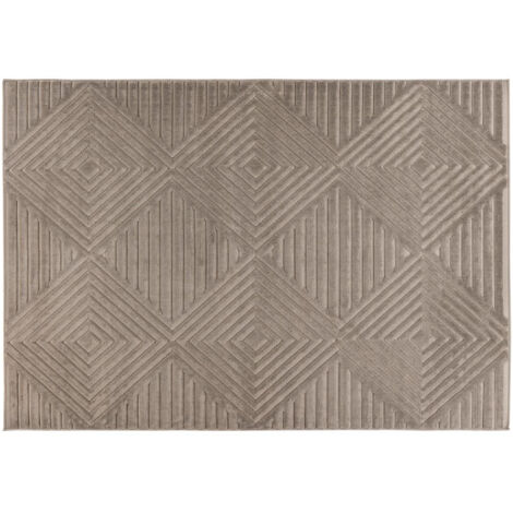 Rio - tapis rectangulaire motif géométrique - intérieur et extérieur - taupe (1/5)