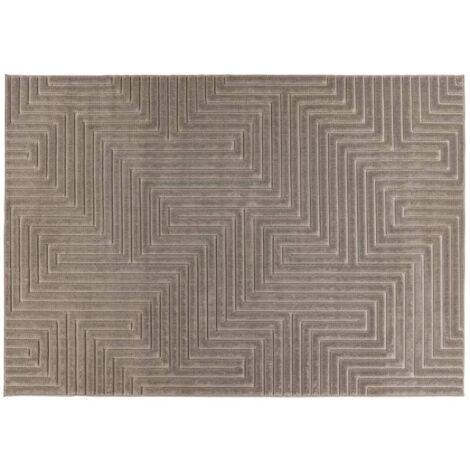 Rio - tapis rectangulaire motif graphique - intérieur et extérieur - taupe (1/5)