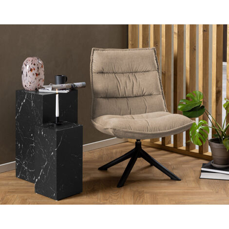 Mellow - fauteuil pivotant - en tissu - pieds en acier - beige (1/5)