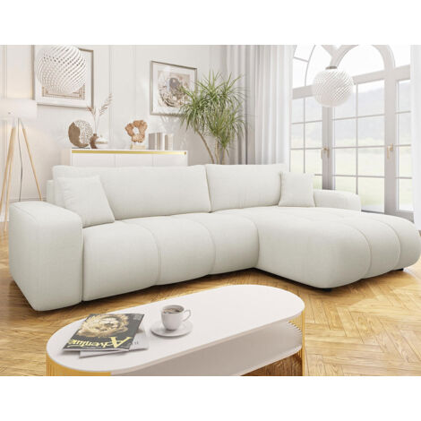 Bestmobilier – Canapé d'angle réversible 5 places convertible avec coffre en tissu 100% polyester – Dimensions 274x145cm – Style contemporain (1/5)
