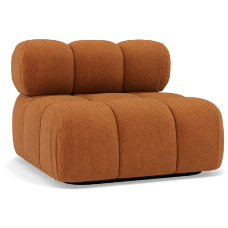 Ruby - module d'assise sans accoudoirs en velours texturé - terracotta (1/5)