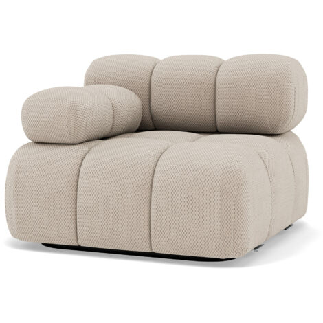 Ruby - module d'assise gauche en velours texturé - beige (1/5)