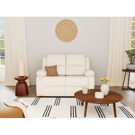 Bestmobilier – Canapé droit 2 places relax électrique – Simili beige – Assise mousse polyuréthane – Dimensions 143x94x98cm – Style contemporain (1/5)