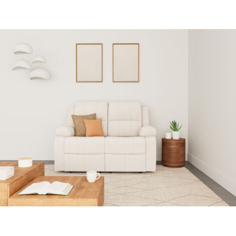 Bestmobilier – Canapé droit 2 places relax électrique en velours côtelé – Largeur 143cm – Hauteur 98cm – Style contemporain (1/5)