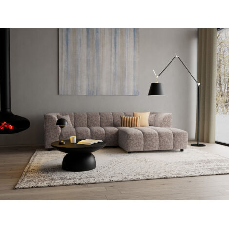 Lisa Design – Canapé d'angle droit 4 places – Accoudoir en tissu texturé – Dimensions 270x157cm – Style contemporain – Confort durable (1/5)
