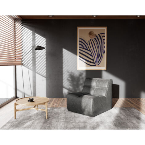 Alya - module d'assise sans accoudoir en simili - noir (1/5)