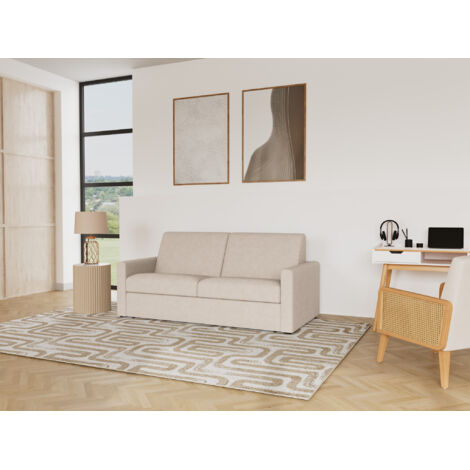 Julia - canapé 3 places convertible couchage quotidien matelas 18 cm en tissu (1/5)