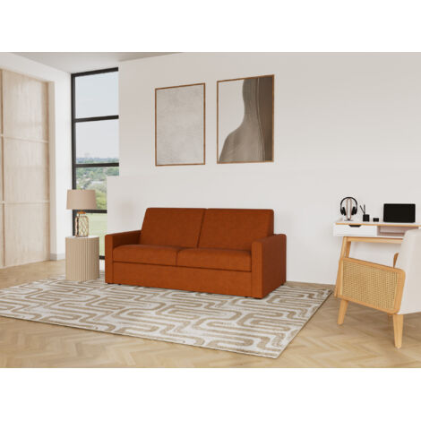Julia - canapé 3 places convertible couchage quotidien matelas 14 cm en tissu (1/5)