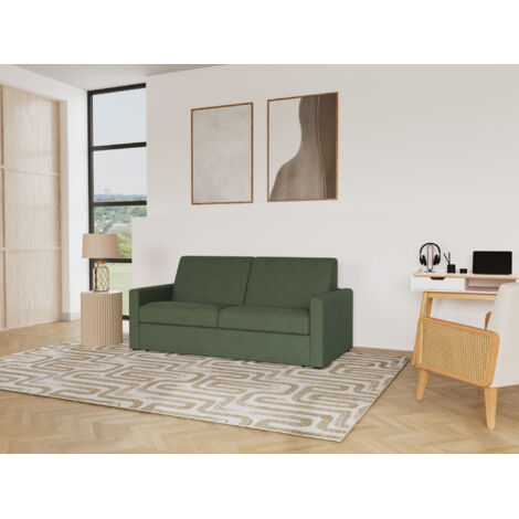 Julia - canapé 3 places convertible couchage quotidien matelas 14 cm en tissu (1/5)