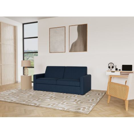 Julia - canapé 3 places convertible couchage quotidien matelas 14 cm en tissu (1/5)