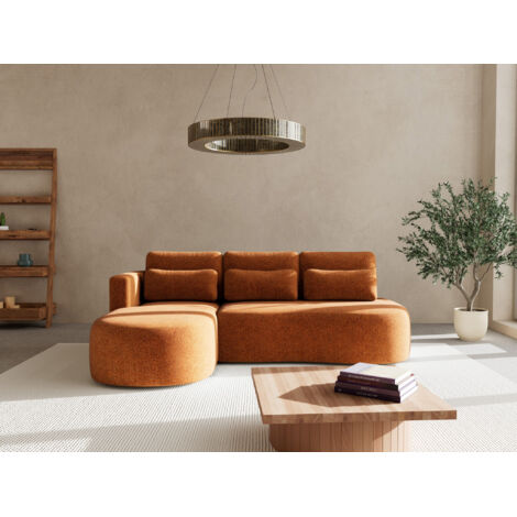 Mahina - canapé d'angle gauche 4 places convertible avec coffre en tissu texturé (1/5)