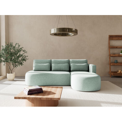 Mahina - canapé d'angle droit 4 places convertible avec coffre en tissu texturé (1/5)