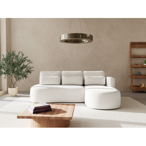 Mahina - canapé d'angle droit 4 places convertible avec coffre en tissu texturé (1/5)