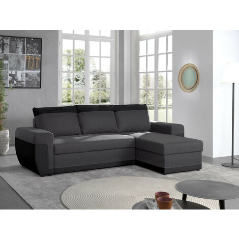 Bestmobilier – Canapé d'angle réversible 4 places convertible avec coffre – Tissu 100% polyester et simili – Fabrication Europe – Idéal pour salons modernes (1/5)