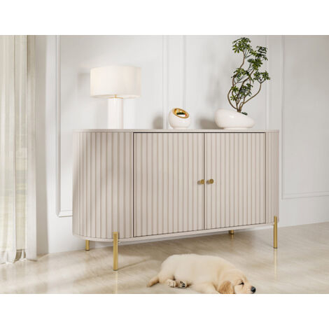 Jaime - buffet bas 139 cm - 2 portes et 1 étagère - beige (1/5)