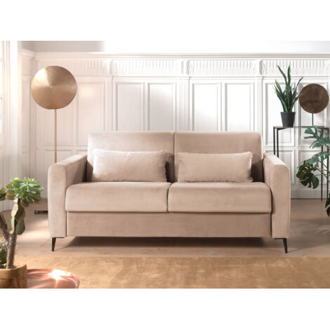 Owen - canapé 3 places convertible - couchage quotidien - matelas 12 cm - en velours (1/5)
