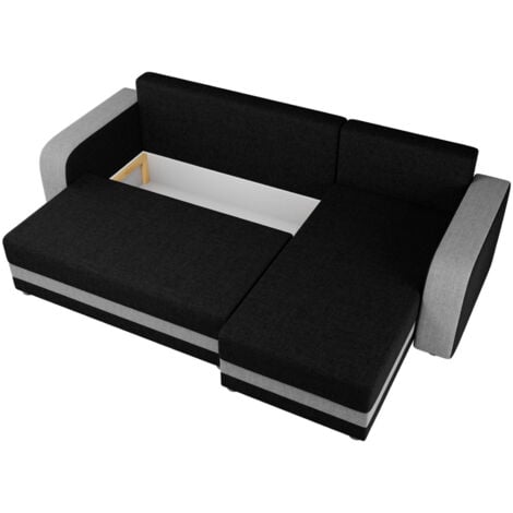 Harvey - canapé d'angle réversible - convertible - avec coffre - en tissu - 4 places - style contemporain