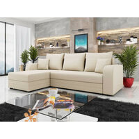 Bestmobilier – Canapé d'angle réversible 4 places convertible avec coffre – Dimensions 237x139 cm – Revêtement tissu 100% polyester – Usage occasionnel