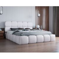 Mariposa - lit coffre - 140x200 cm - sommier inclus - en velours - beige