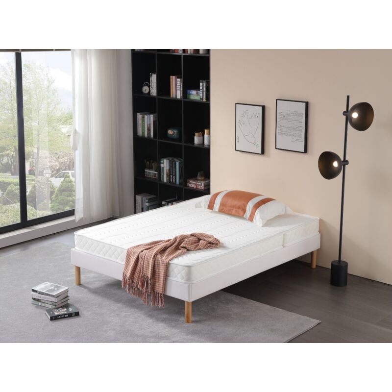 Matelas 180x200 x 20,5 cm Ferme + Oreiller Visco + Alèse - Déhoussable  Housse Lavable - 7 Zones de Confort - Ame Poli Lattex 33 Kg/m3 -  Hypoallergénique PROVENCE LITERIE Pas Cher 