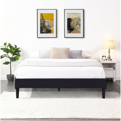 Sommier 140x200 Déhoussable - 20 cm - 13 Lattes - Montage Rapide - Design Moderne - Confort Optimal - Facile d'entretien - SOMMIER ANNA NOIR (1/2)