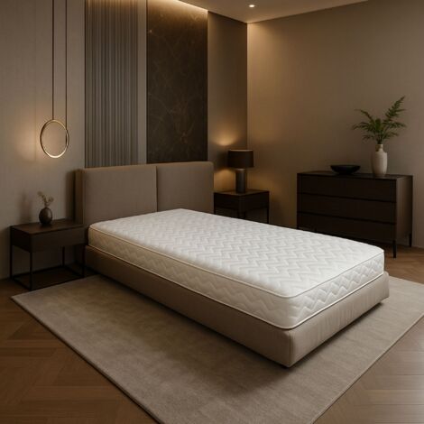 LOT de 2 Matelas Mousse HR 35 Kg/m3 - 90x200 - 18 Cm Soutien Très Ferme - Confort Optimal - Usage Quotidien - Oreillers Mémoire de Forme Inclus - MATELAS UP DOWN (1/4)