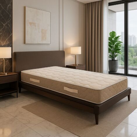 Lot de 2 matelas contact latex 100x200 x 23 cm Ferme + Oreiller Visco + 2 Aléses - Tissu 100% Coton - Spécial Sommier Electrique - Déhoussable Housse Lavable - 7 Zones de ConfortTrés Respirant