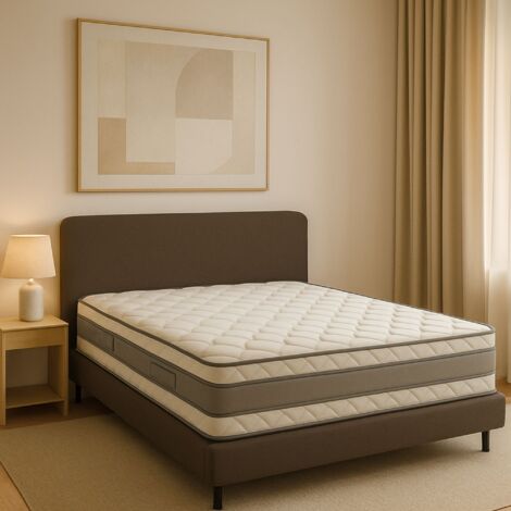 Matelas contact Mémoire de Forme 60 Kg/m3 + Alése 160x200 x 21 cm Ferme - 7 Zones de Confort - Noyau Aertech+ 35 Kg/m3 HR Derniére Génération - Trés Respirant (1/4)